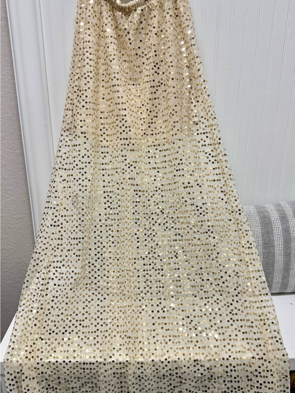 Gold Sequin Maxi Skirt